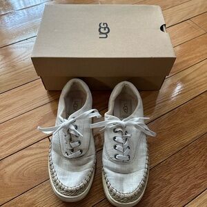 Women's UGG Eyan II Beige Canvas shoes comes with box